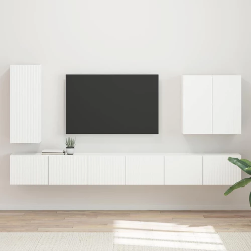 vidaXL Επιτοίχιο 6 pcs Λευκό