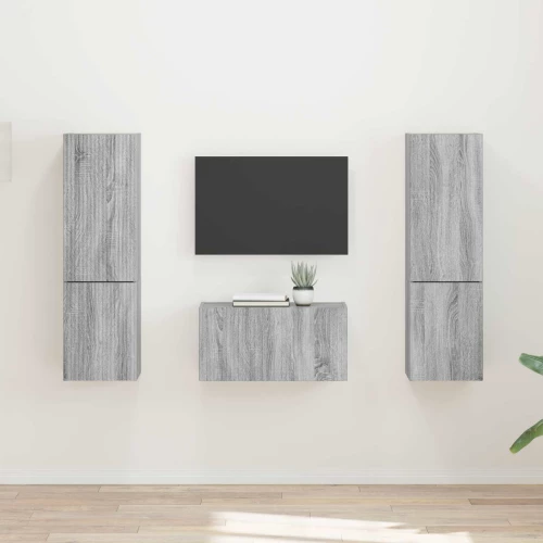 vidaXL 3 pcs Γκρίζο Σονομα