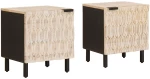 vidaXL Κομοδίνο 2 pcs Λευκό 40 x 33 x 46 εκ. Στερεό ξύλο μάνγκο