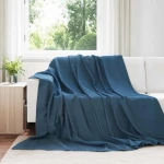 vidaXL Ριχτάρια 24 pcs Σκούρο μπλε 240 x 220 cm Μαλλί