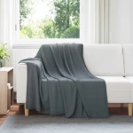 vidaXL Ριχτάρια 24 pcs Σκούρο Γκρι 200 x 150 cm Μαλλί