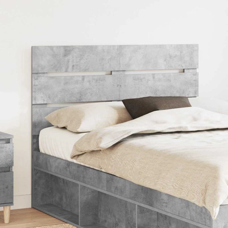 vidaXL Κεφαλάρι με κεφαλάρι Σκυρόδεμα Γκρι 135 cm Επεξεργασμένο ξύλο