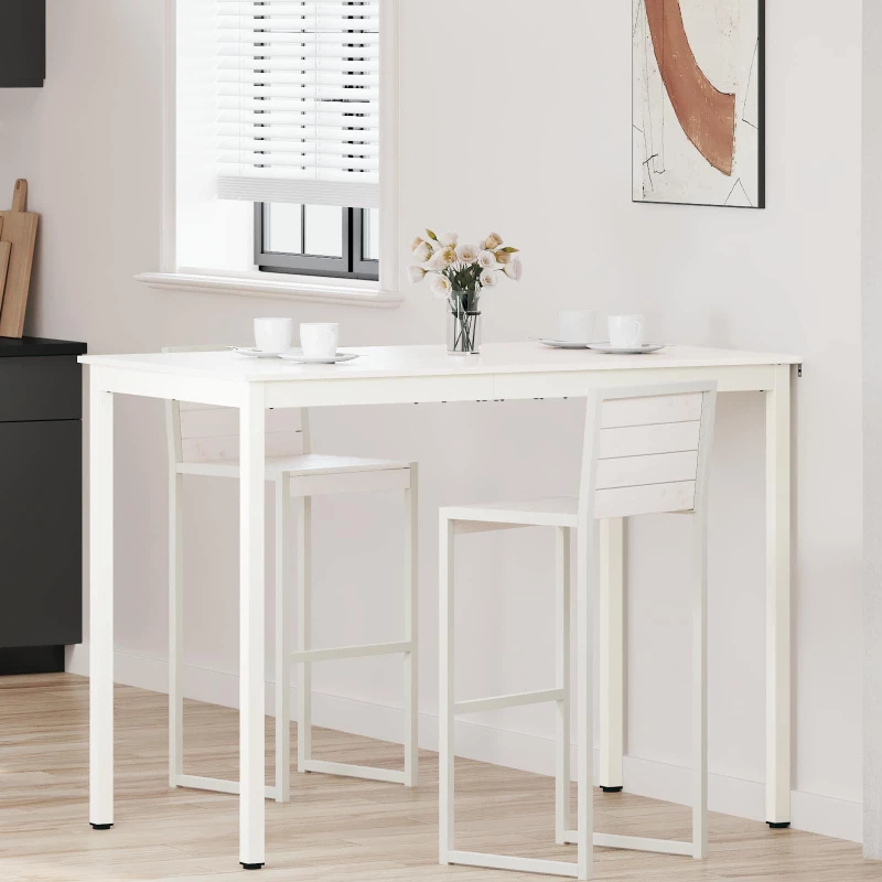 vidaXL Τραπέζι μπαρ Λευκό 110 x 55 x 105 εκ. Στερεά ξυλεία πεύκου