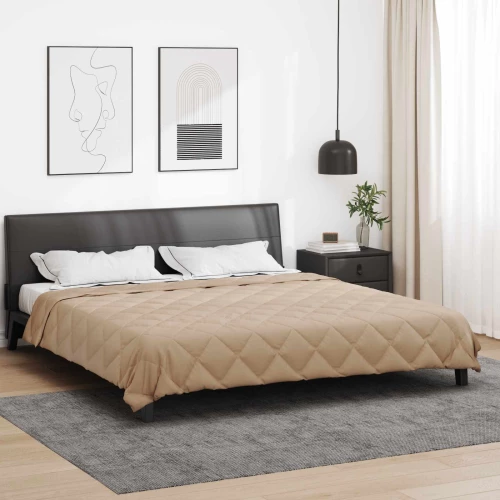vidaXL Κουβέρτα ολόκληρου του χρόνου Taupe 240 x 200 cm Μικροΐνες