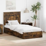 vidaXL Κρεβάτι Αποθήκης Καπνιστό Δρύς 75 x 190 cm Επεξεργασμένο ξύλο