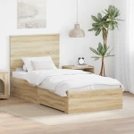 vidaXL Σκελετός Κρεβατιού Δρύς Sonoma 90 x 200 cm Επεξεργασμένο ξύλο