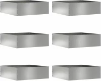 vidaXL Περίγραμμα γκαζόν 6 pcs Ασημί 40 x 40 x 13 cm