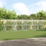 vidaXL Κλουβί Σκύλου με αποθήκευση 4 pcs Ασημί 8 x 2 x 2 m Ατσάλι