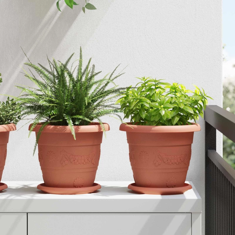 vidaXL Γλάστρες φυτών 24 pcs Κεραμιδί Ø 26 x 21.5 εκ Πλαστικό