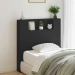 vidaXL Κεφαλάρι με ράφι Μαύρο 100 x 16,5 x 103,5 cm Επεξεργασμένο ξύλο