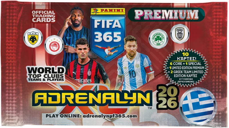 PANINI FIFA 365 2026 ADRENALYN PREMIUM ΚΑΡΤΕΣ (#PA.KA.FI.326)