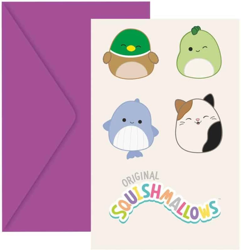 ΠΡΟΣΚΛΗΣΕΙΣ ΚΑΙ ΦΑΚΕΛΑ 6 τεμ. SQUISHMALLOWS (#98279)