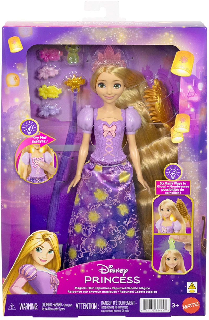DISNEY PRINCESS ΚΟΥΚΛΑ ΡΑΠΟΥΝΖΕΛ ΜΕ ΜΑΛΛΙΑ ΠΟΥ ΛΑΜΠΟΥΝ (#JHL46)