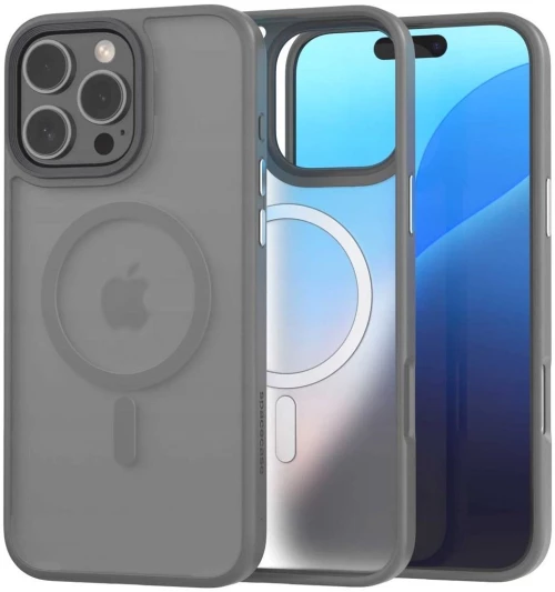 Θήκη iPhone 16 Pro Max Spacecase Hybrid MagSafe Σκληρή Ημιδιάφανη με MagSafe - Grey (5905719111892)