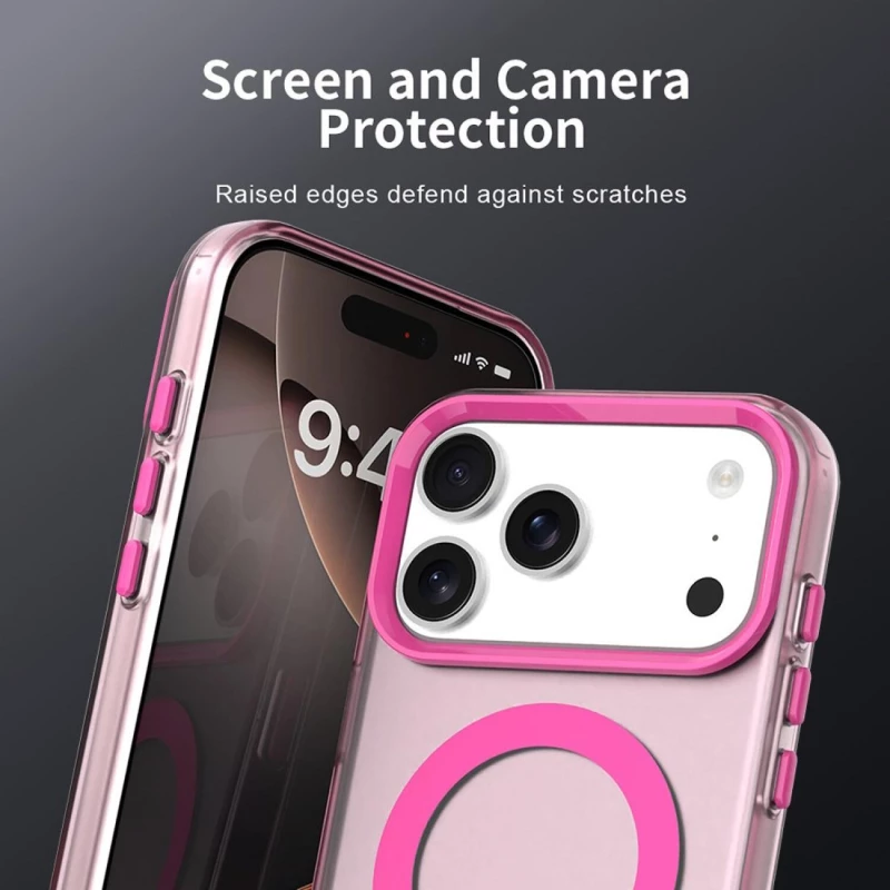 Θήκη iPhone 17 Pro Max Techsuit CandyCase Σκληρή Ημιδιάφανη με MagSafe - Pink (5949419313293)