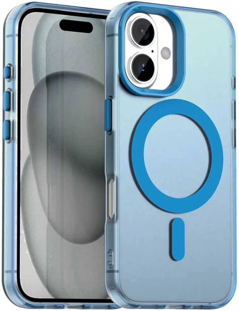Θήκη iPhone 17 Techsuit CandyCase Σκληρή Ημιδιάφανη με MagSafe - Blue (5949419313385)