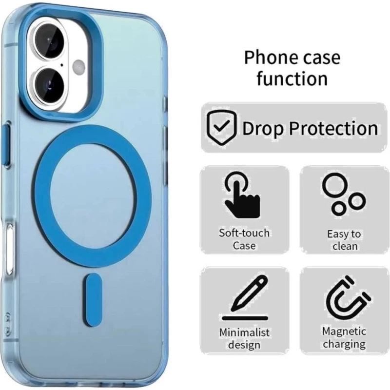 Θήκη iPhone 17 Techsuit CandyCase Σκληρή Ημιδιάφανη με MagSafe - Blue (5949419313385)
