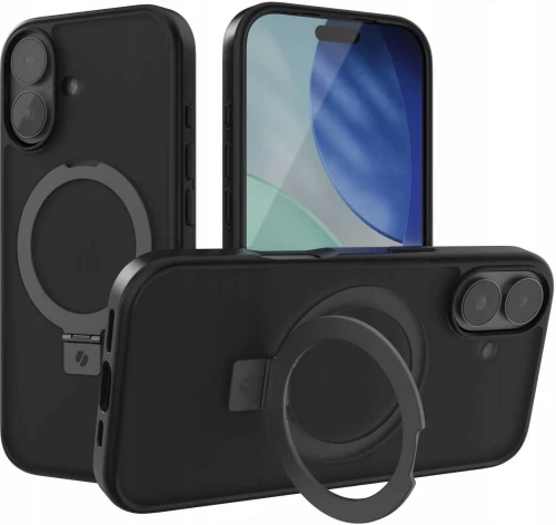 Θήκη iPhone 17 Spacecase Ring Pro Mag Σκληρή με MagSafe & KickStand - Black (5905719130916)