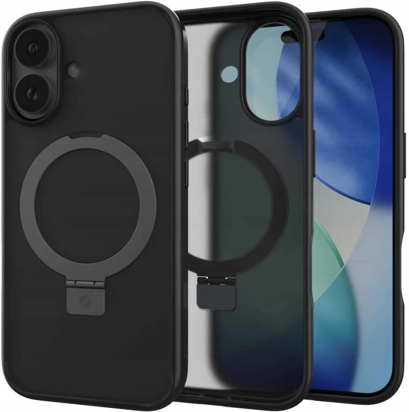 Θήκη iPhone 17 Spacecase Ring Pro Mag Σκληρή με MagSafe & KickStand - Black (5905719130916)