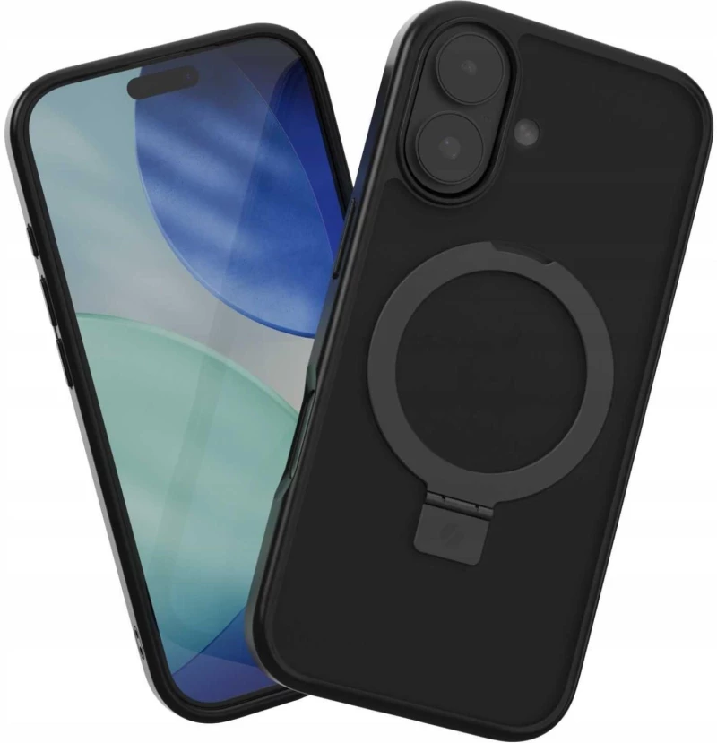 Θήκη iPhone 17 Spacecase Ring Pro Mag Σκληρή με MagSafe & KickStand - Black (5905719130916)