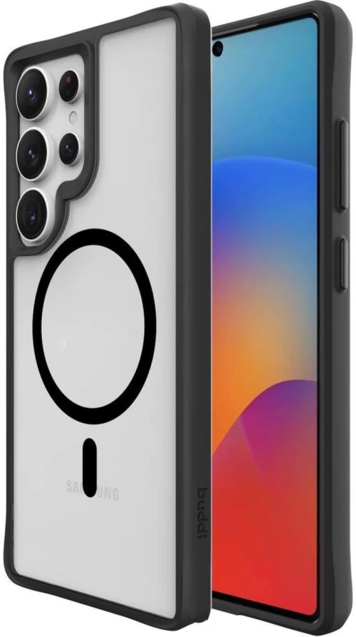 Θήκη Samsung Galaxy S25 Ultra Buddi Hybrid Σκληρή Ημιδιάφανη με MagSafe - Matte Black (8719246493096)