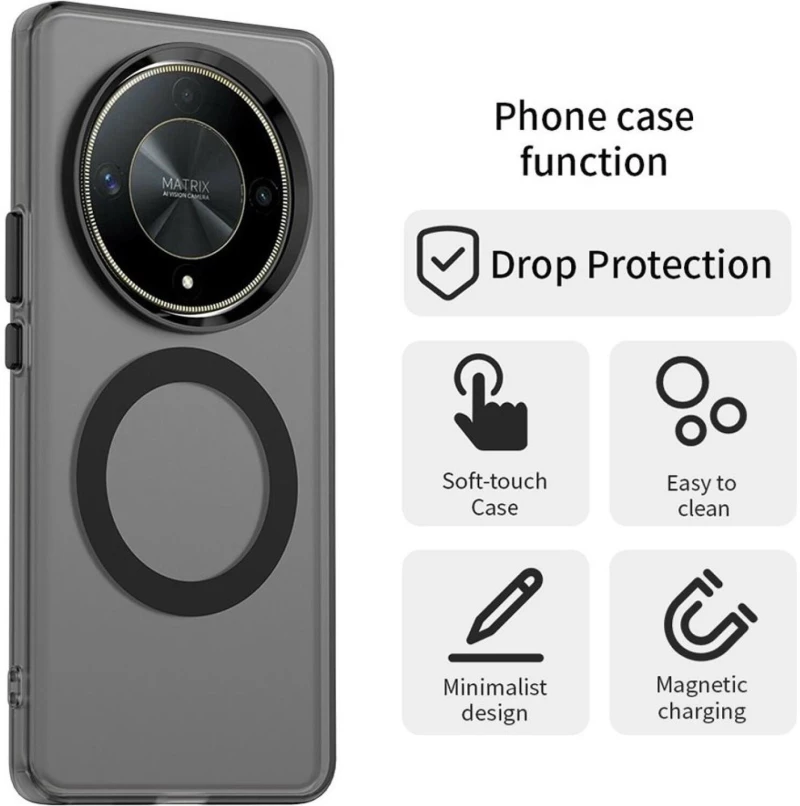 Θήκη Honor Magic6 Lite Techsuit CandyCase Σκληρή Ημιδιάφανη με MagSafe - Black (5949419311114)
