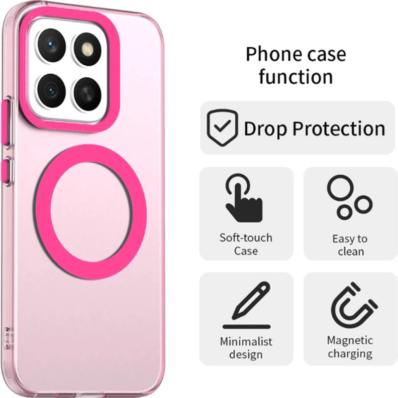 Θήκη Honor X8c Techsuit CandyCase Σκληρή Ημιδιάφανη με MagSafe - Pink (5949419310896)