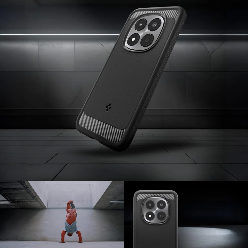 Θήκη Xiaomi Redmi Note 15 Pro 5G Spigen Rugged Armor Ανθεκτική Σιλικόνης - Matte Black (ACS10460)
