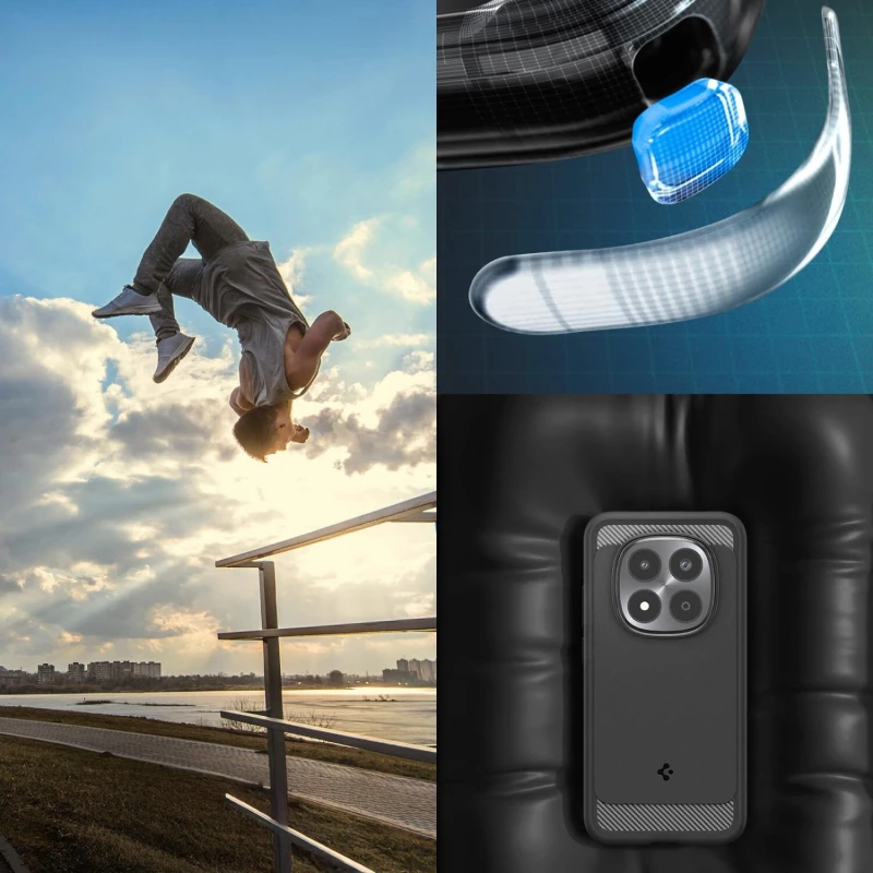 Θήκη Xiaomi Redmi Note 15 Pro 5G Spigen Rugged Armor Ανθεκτική Σιλικόνης - Matte Black (ACS10460)