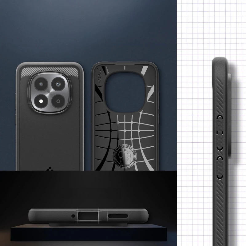 Θήκη Xiaomi Redmi Note 15 Pro 5G Spigen Rugged Armor Ανθεκτική Σιλικόνης - Matte Black (ACS10460)