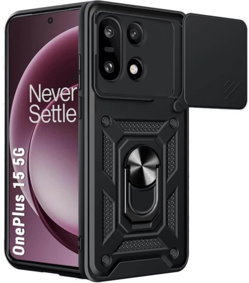 Θήκη OnePlus 15 Bodycell Armor Slide Ανθεκτική με Κάλυμμα για την Κάμερα & Μεταλλικό Ring Holder - Black (5206015084898)