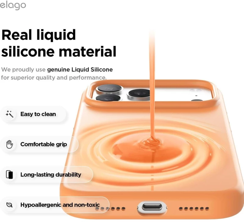 Θήκη iPhone 17 Pro Max Elago Magnetic Silicone Case Premium Σιλικόνης με MagSafe - Orange (ES17MSSC69PRO-OR)