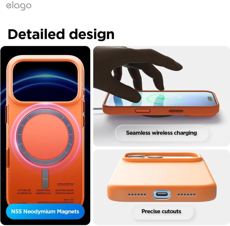 Θήκη iPhone 17 Pro Max Elago Magnetic Silicone Case Premium Σιλικόνης με MagSafe - Orange (ES17MSSC69PRO-OR)