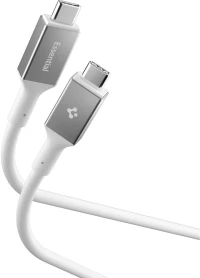 Καλώδιο Type-C Spigen Essential EB24012CC Φόρτισης 240W & Μεταφοράς Δεδομένων 8K 40Gbps σε Type-C 120cm - White (ACA08776)