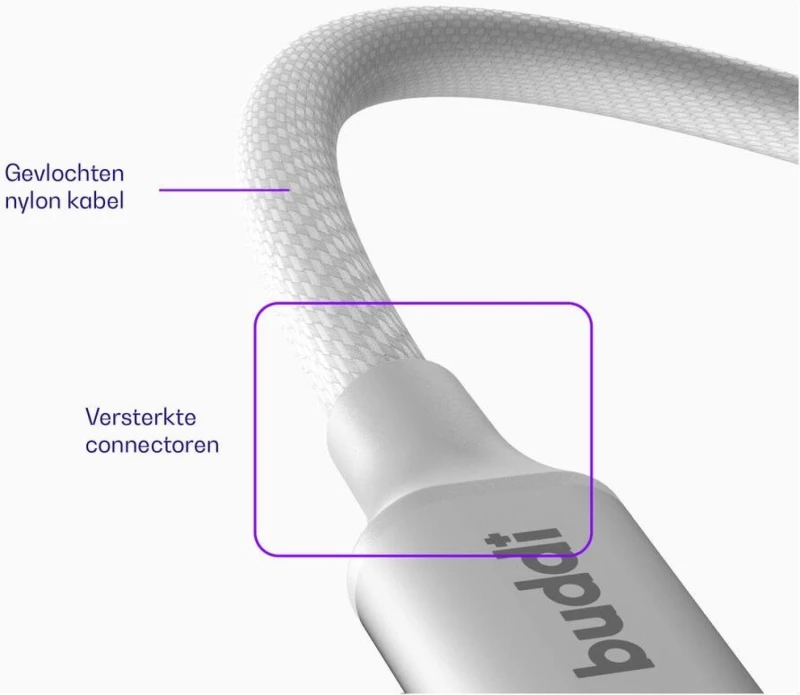 Καλώδιο Buddi Flex Φόρτισης & Μεταφοράς Δεδομένων USB-A σε Lightning 200cm 12W - White (8719246497469)