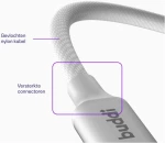 Καλώδιο Buddi Flex Φόρτισης & Μεταφοράς Δεδομένων USB-A σε Lightning 200cm 12W - White (8719246497469)