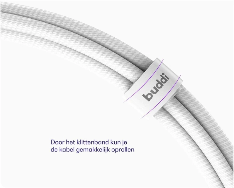 Καλώδιο Buddi Flex Φόρτισης & Μεταφοράς Δεδομένων USB-A σε Lightning 200cm 12W - White (8719246497469)