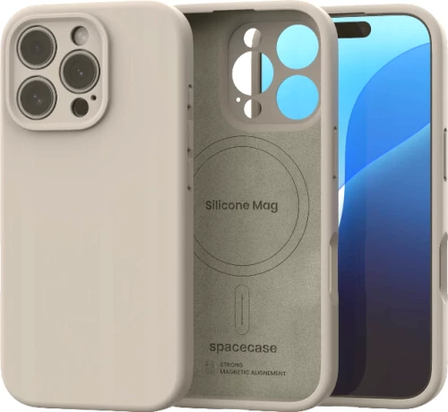 Θήκη iPhone 16 Pro Spacecase Silicone Mag Case Σιλικόνης με MagSafe - Stone (5905719119331)