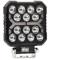 Amio - LED Λάμπα Εργασίας 42W 4200lm 6500K με Προειδοποιητικό Φως (Λευκό + Κίτρινο) – 9–36V Spot Αλουμινένια - 1 τεμ. - (04418/AM)