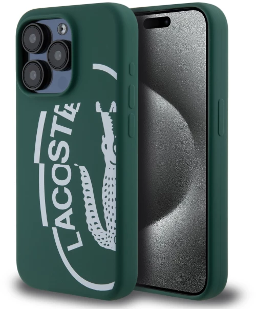 Lacoste Oval Logo Hard Case Θήκη προστασίας από Σιλικόνη για iPhone 15 Pro Πράσινο/Λευκό