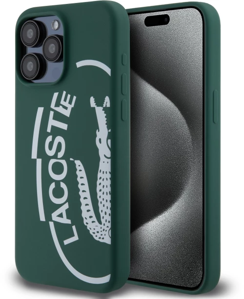 Lacoste Oval Logo Hard Case Θήκη προστασίας από Σιλικόνη για iPhone 15 Pro Max Πράσινο/Λευκό