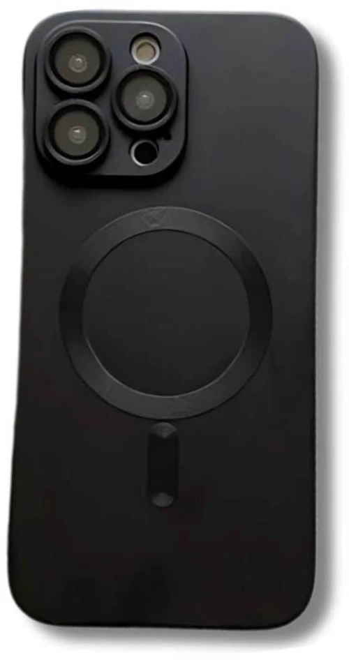 Θήκη TPU Σιλικόνης GREEN ON Magsafe με Τζαμάκι Προστασίας Κάμερας για iPhone 11 - Μαύρο