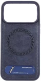 Θήκη TPU Δερματίνης Lavann με Magsafe και Βάση Στήριξης για iPhone 17 Pro Max - Σκούρο Μπλε