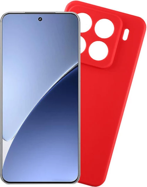 Θήκη TPU Σιλικόνης με Υφασμάτινη Επένδυση για Xiaomi 15T Pro - Κόκκινη