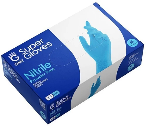 ΓΑΝΤΙΑ nitrile χωρίς πούδρα μπλε medium 100τεμάχια