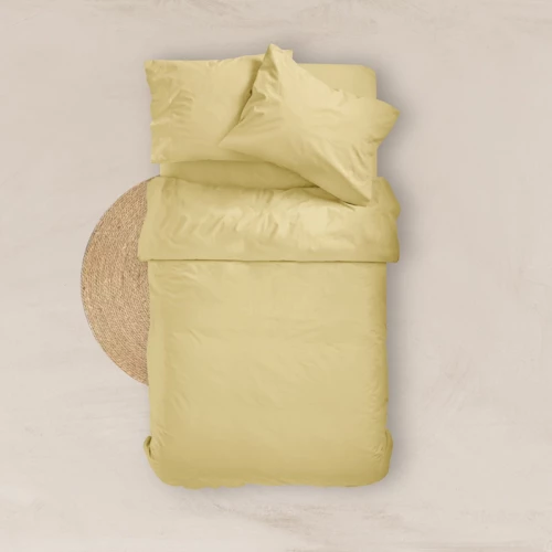 Σεντόνι Μονό (100x200+25) Με Λάστιχο Solid Κίτρινο βαμβακερό Borea