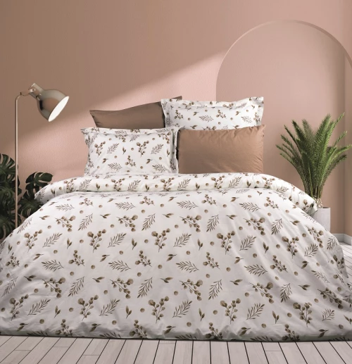 Παπλωματοθήκη Μονή 160x240 Φανελένια Μυρτώ 352 Beige Dimcol