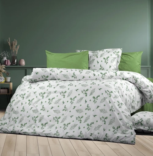 Παπλωματοθήκη Μονή 160x240 Φανελένια Μυρτώ 351 Green Dimcol
