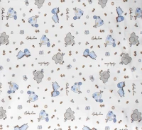 Πάνα αγκαλιάς 80x80 Elephant 074 White-Sky Blue Φανελένια DimCol