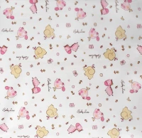 Πάνα αγκαλιάς 80x80 Elephant 072 White-Pink Φανελένια DimCol